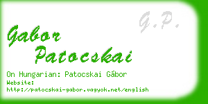gabor patocskai business card
